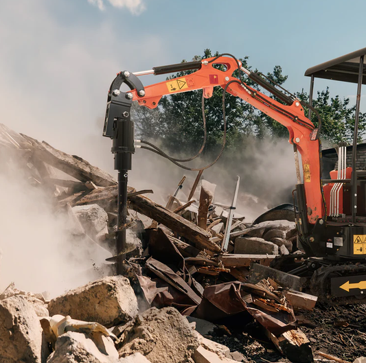 Mini Excavator with a Hydraulic Auger