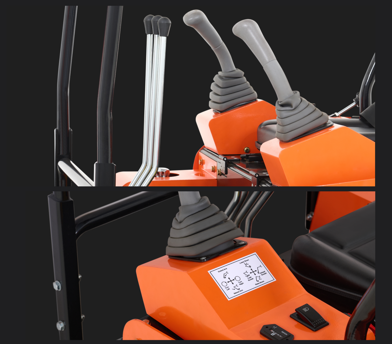  Mini excavator features precise Hydraulic Joystick Controls 