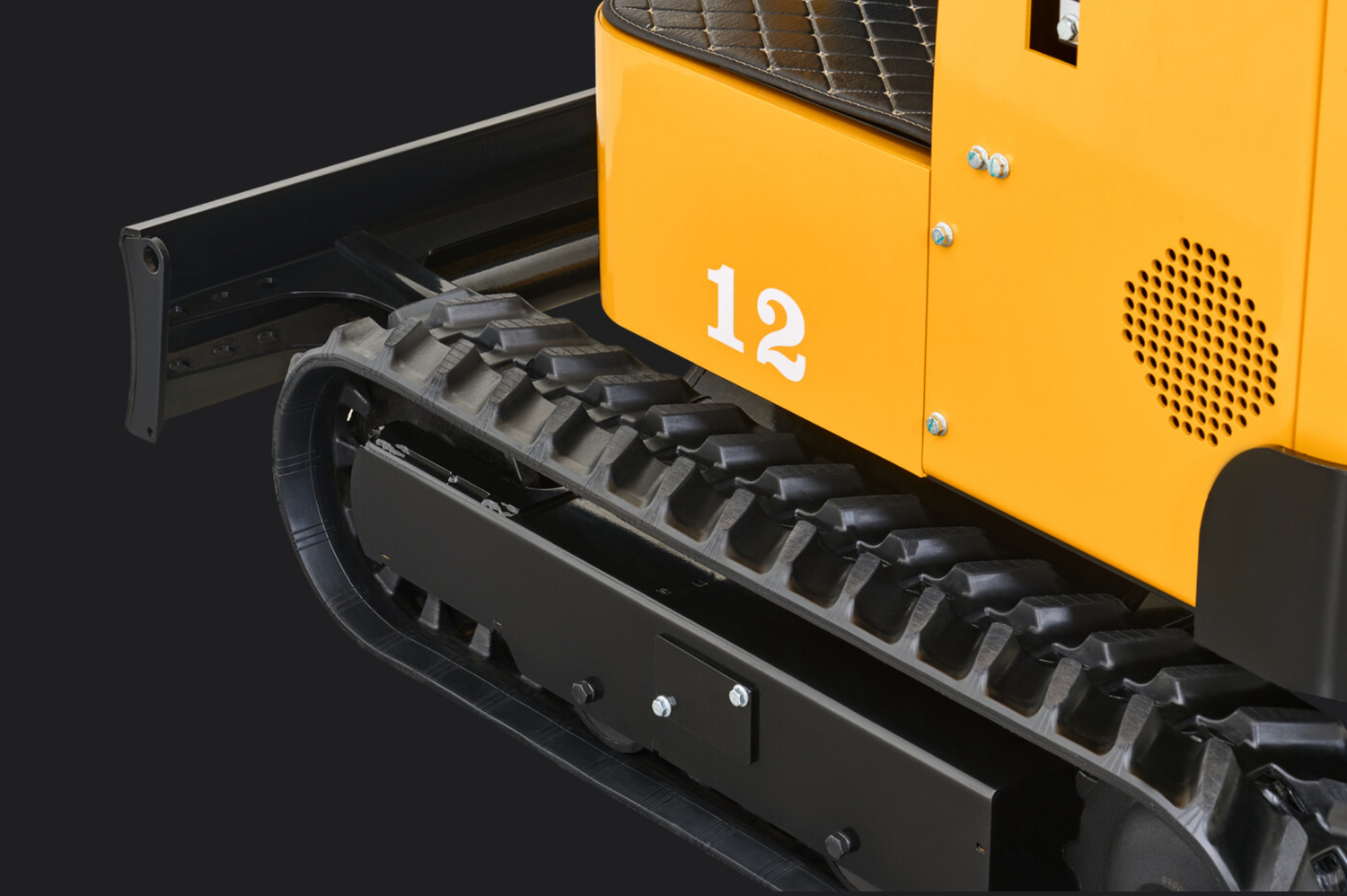 track frame design reduces mud buildup and minimizes wear on the carrier rollers