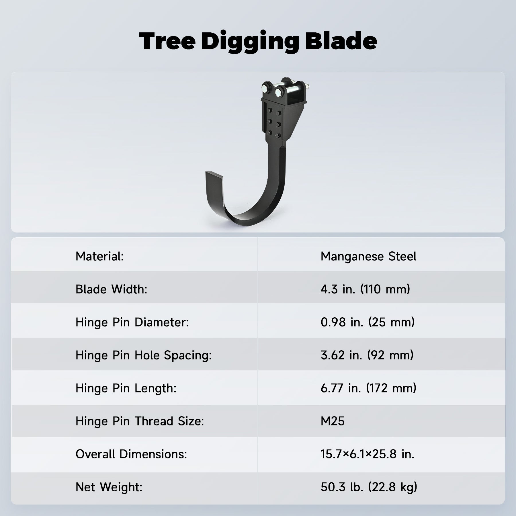 AHM Arc-Shaped Root Planer for Small Excavator Equipment for Digging Trees