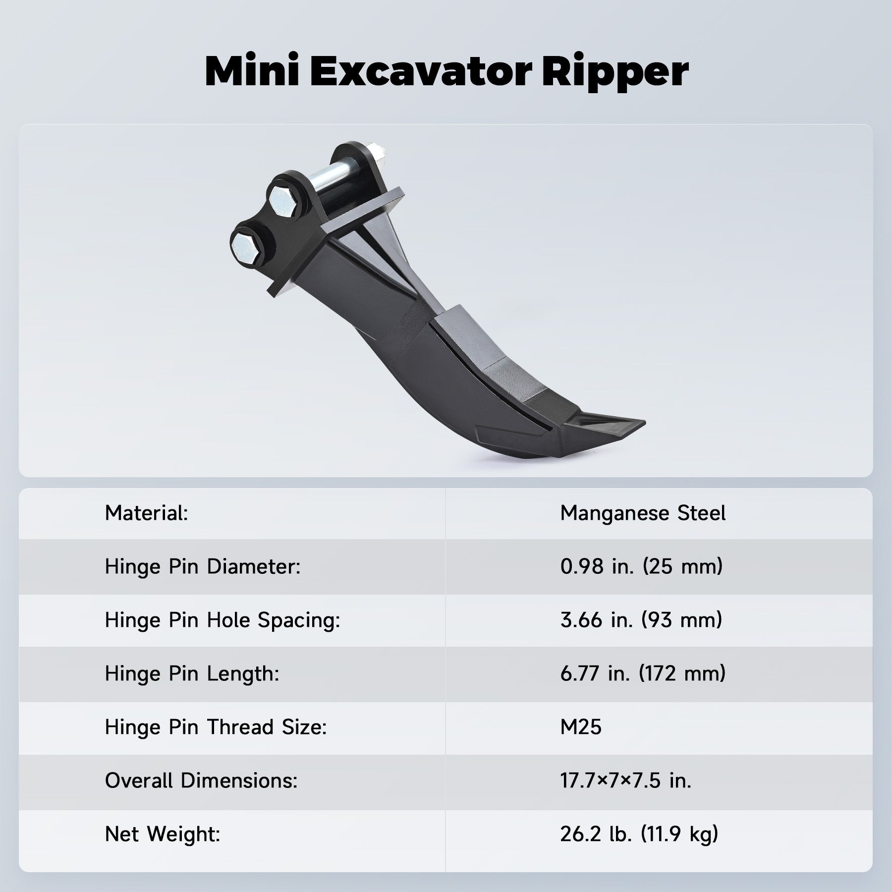 AHM Mini Excavator Ripper Wide Scarifier Attachment for Machinery Excavators