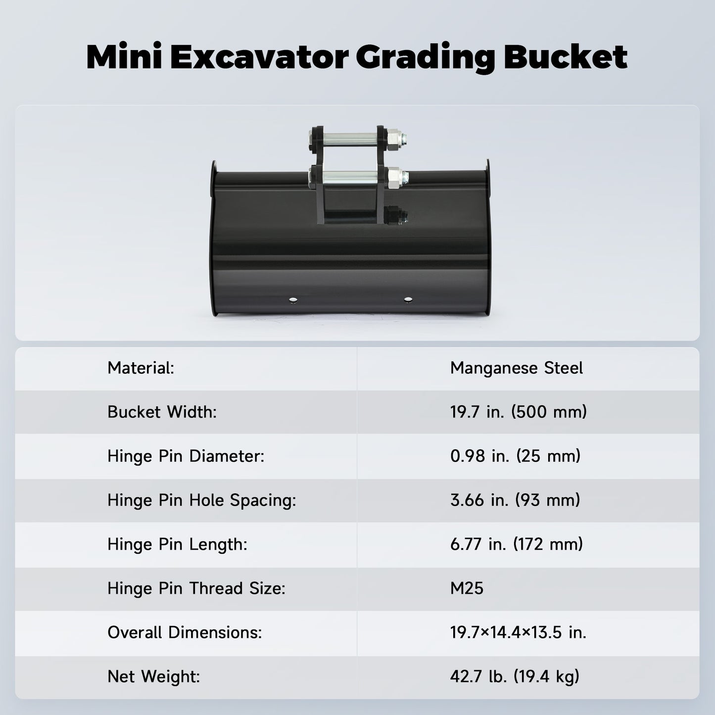 AHM Mini Excavator Mud Bucket for Bulk Loading Ditch Cleaning Material Digging